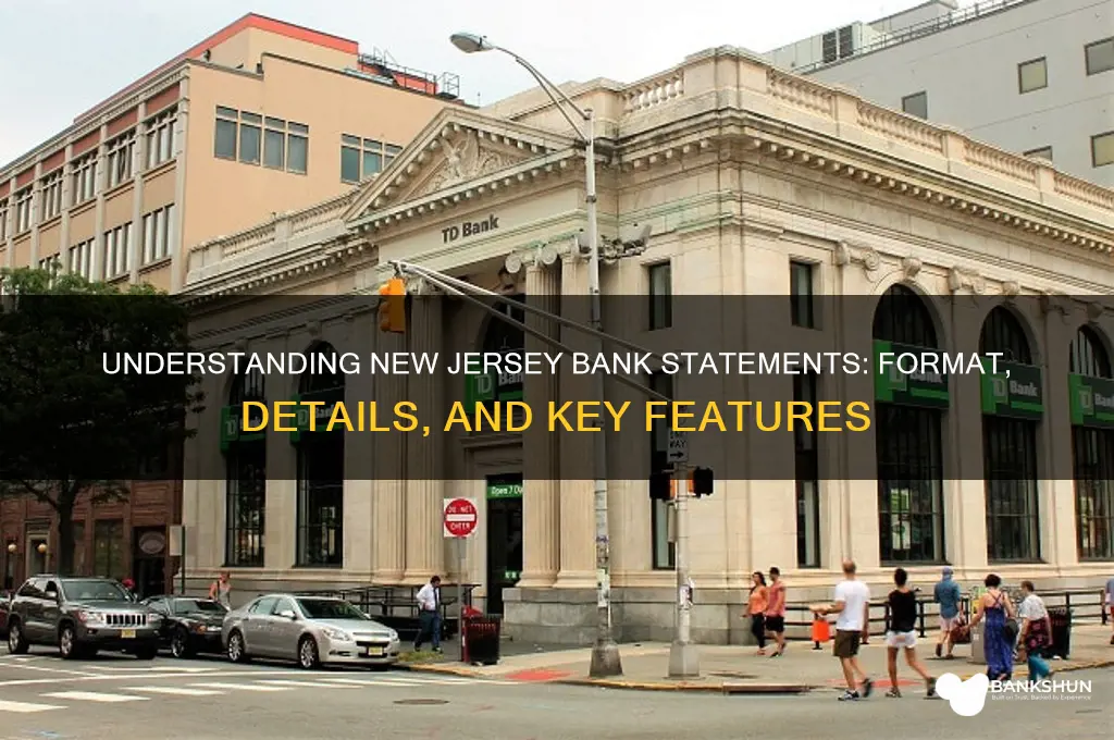 how new jersey bank information looks like