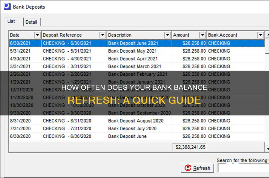 how often does even refresh bank balance