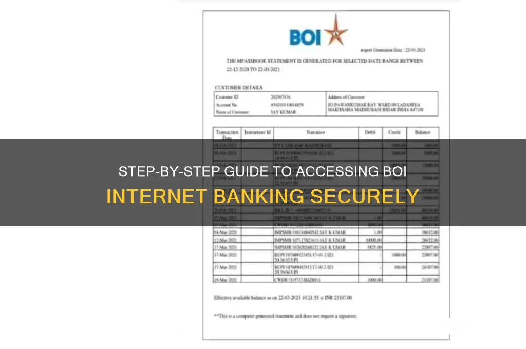 how to access internet banking in boi