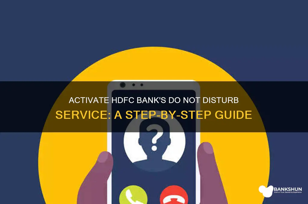 how to activate dnd for hdfc bank