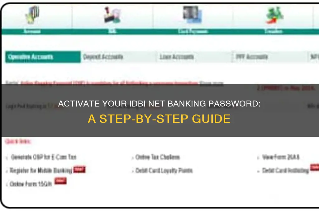 how to activate idbi net banking password