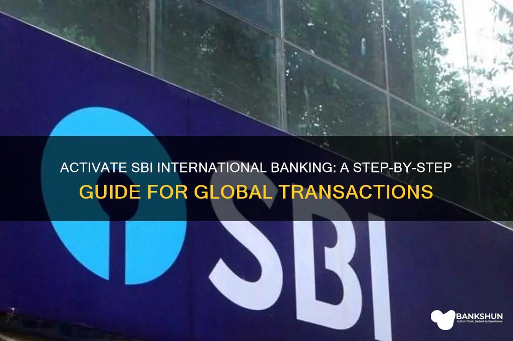 how to activate international banking in sbi