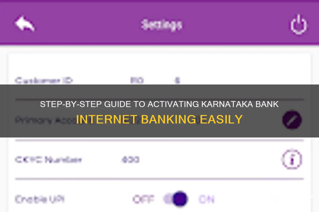 how to activate karnataka bank internet banking