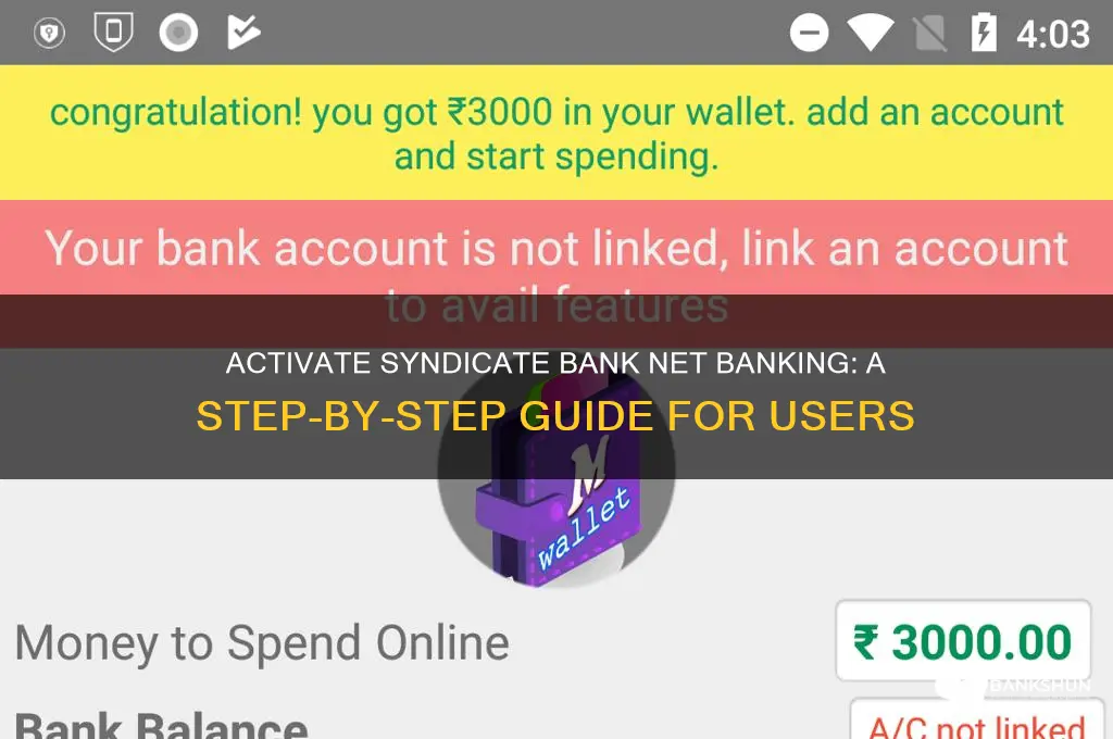 how to activate net banking syndicate bank