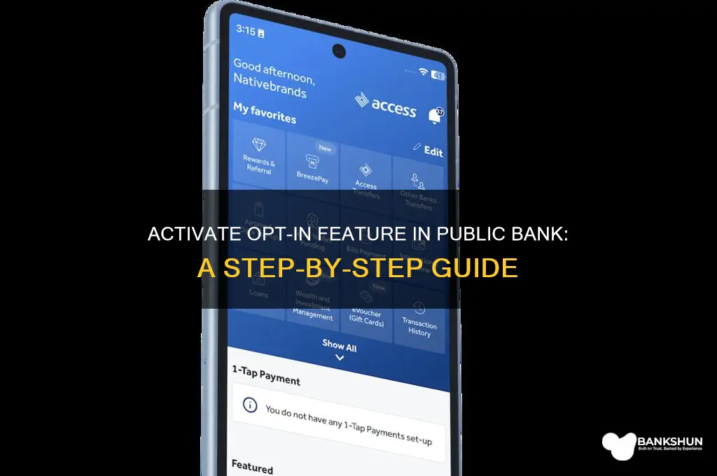 how to activate opt in public bank