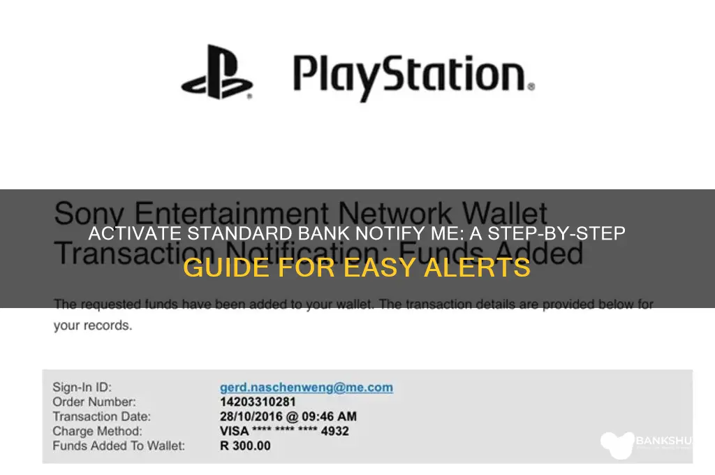 how to activate standard bank notify me