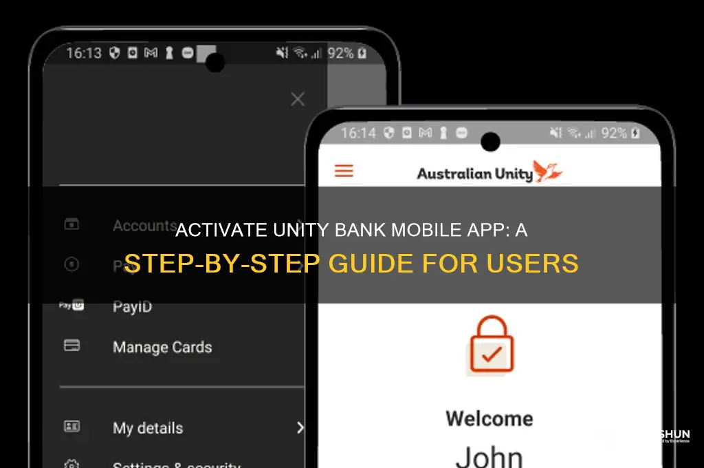 how to activate unity bank mobile app