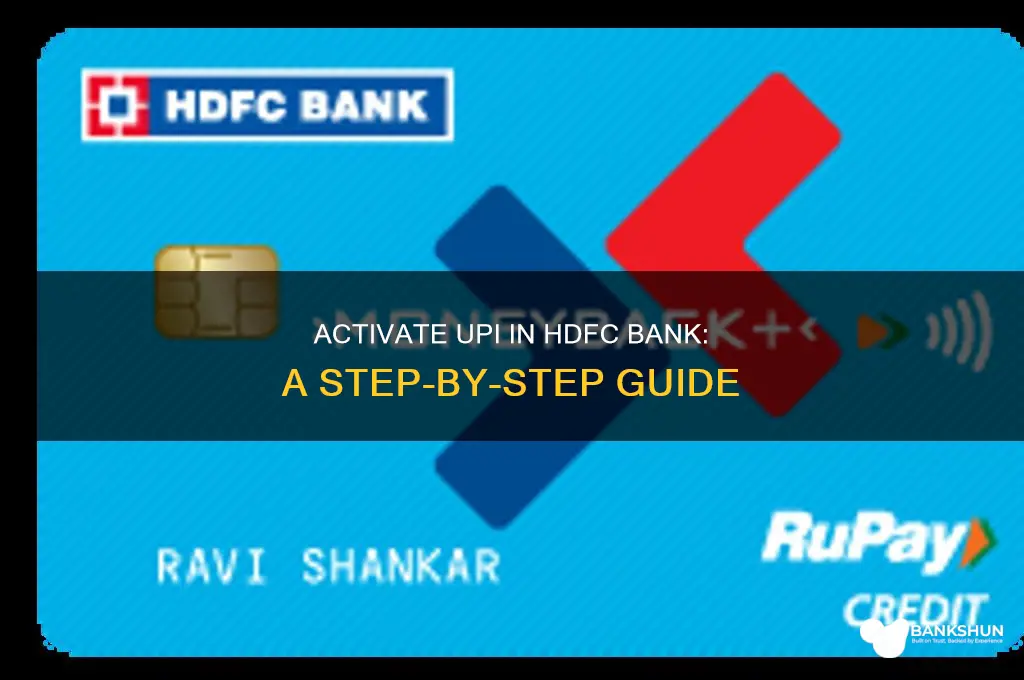 how to activate upi in hdfc bank