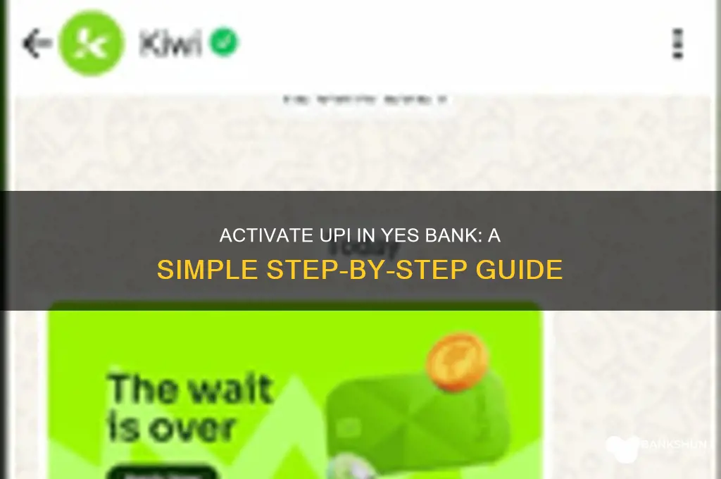 how to activate upi in yes bank
