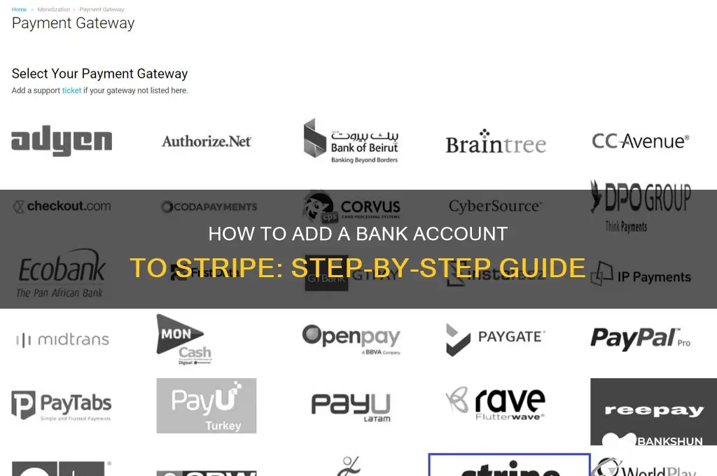 how to add a bank to stripe