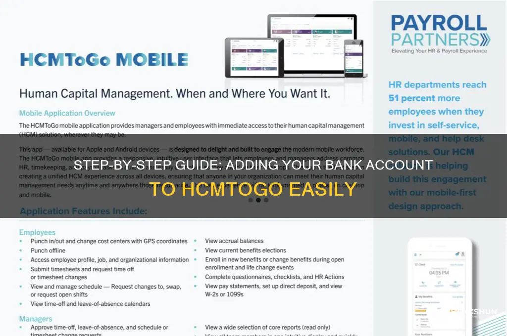 how to add bank acc on hcmtogo