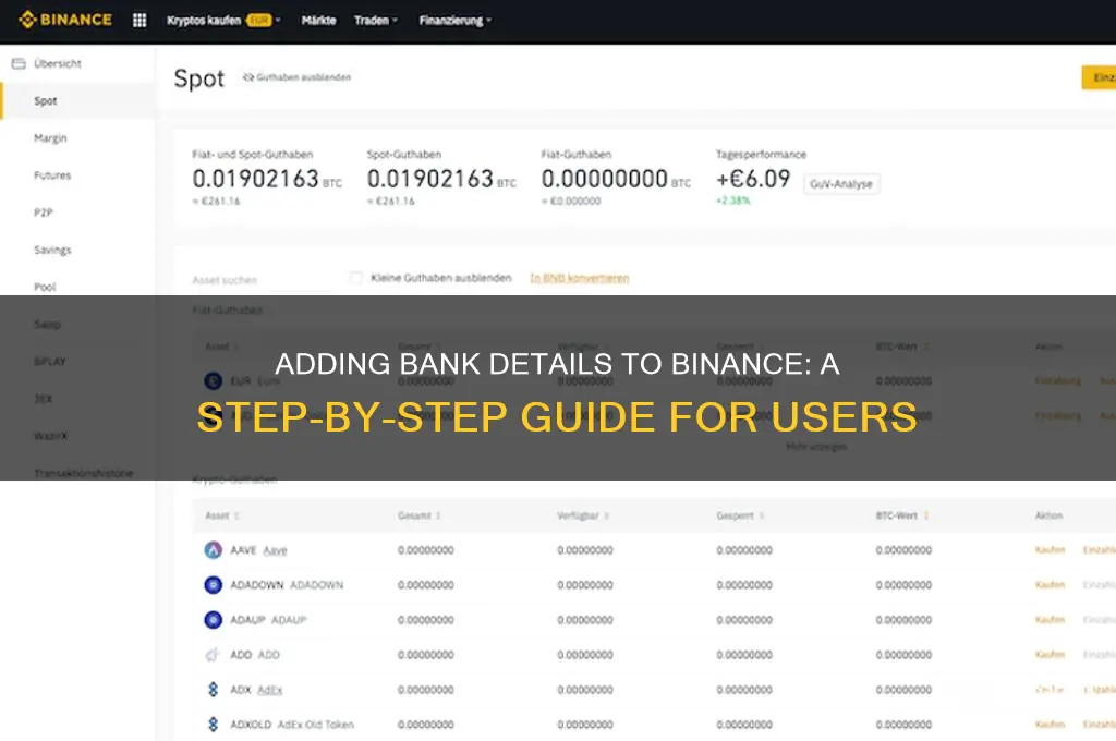 how to add bank details in binance