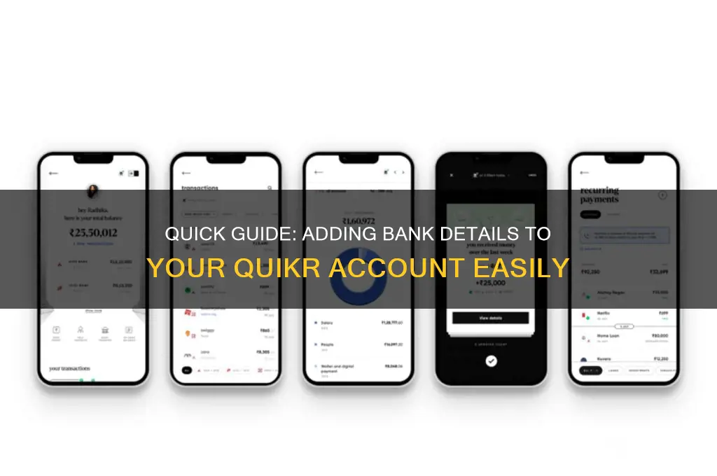 how to add bank details in quikr