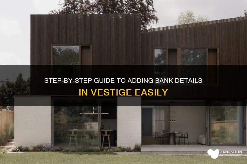how to add bank details in vestige