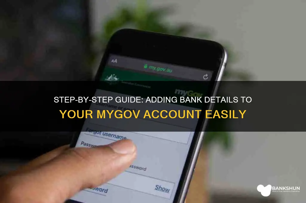 how to add bank details to mygov
