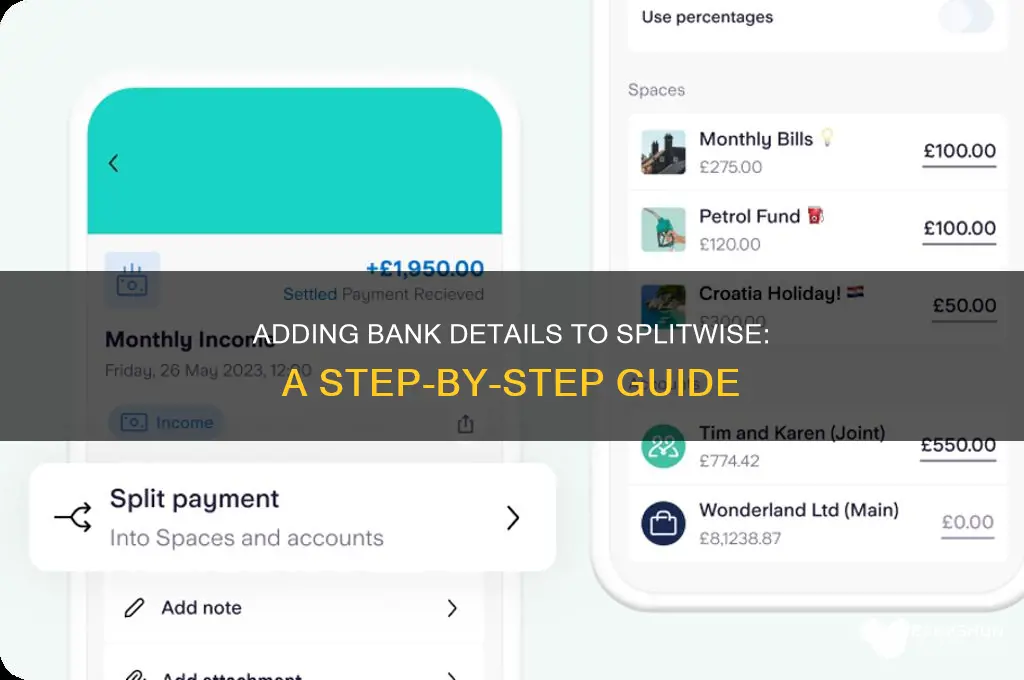 how to add bank information to splitwise