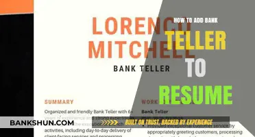 Enhance Your Resume: Adding Bank Teller Experience Effectively