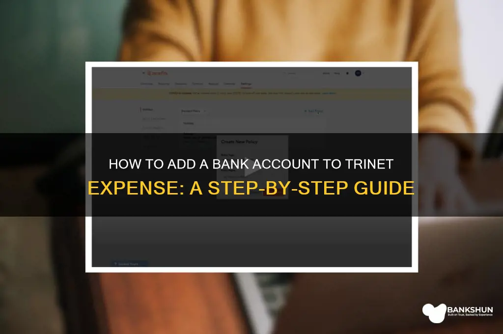how to add bank to trinet expense