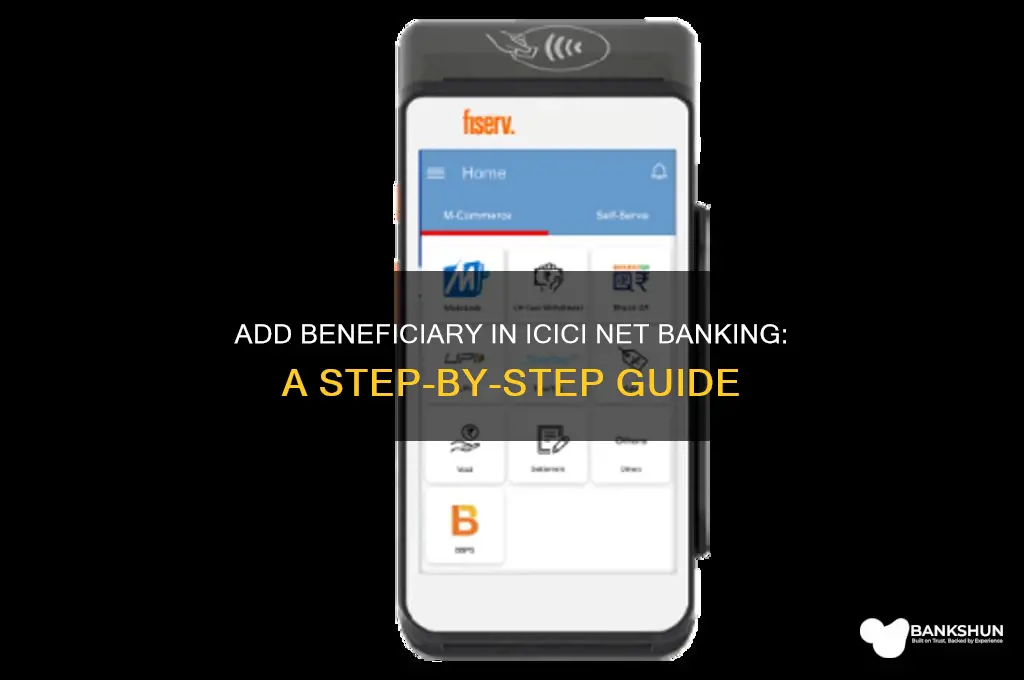how to add beneficiary icici net banking