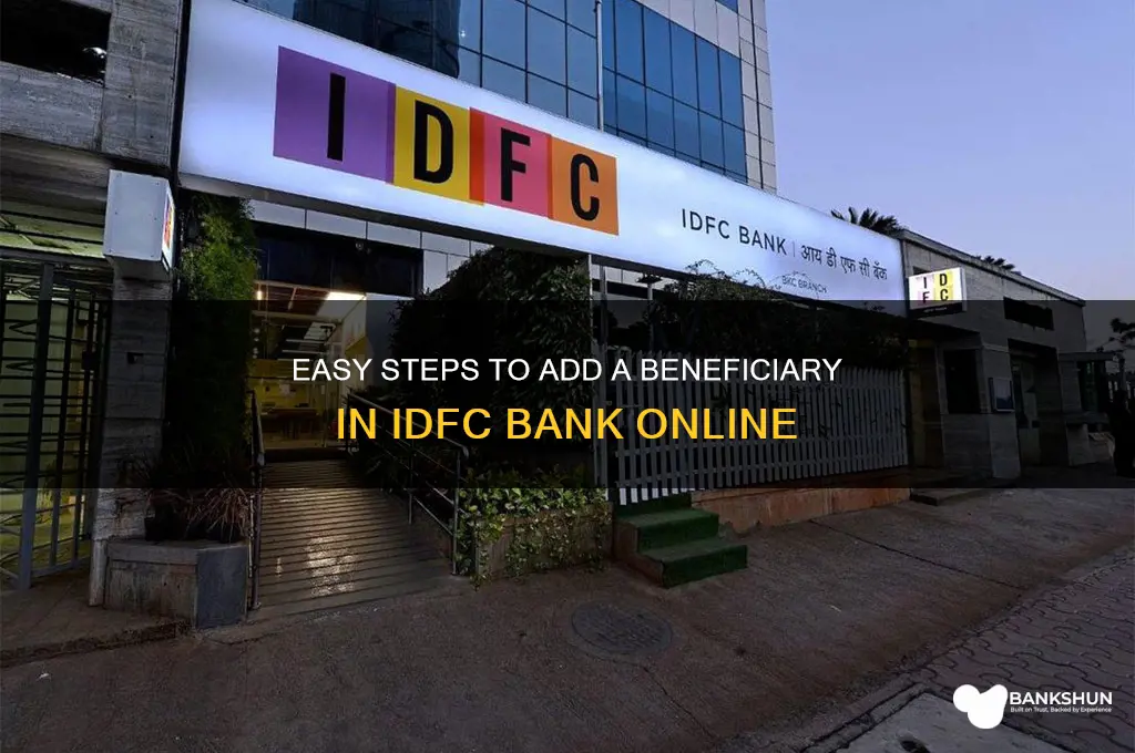 how to add beneficiary in idfc bank