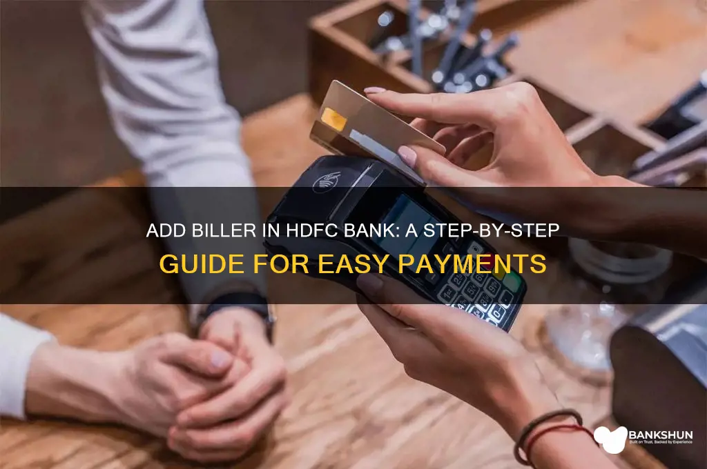 how to add biller in hdfc bank