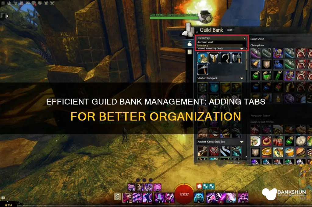 how to add tabs to guild bank
