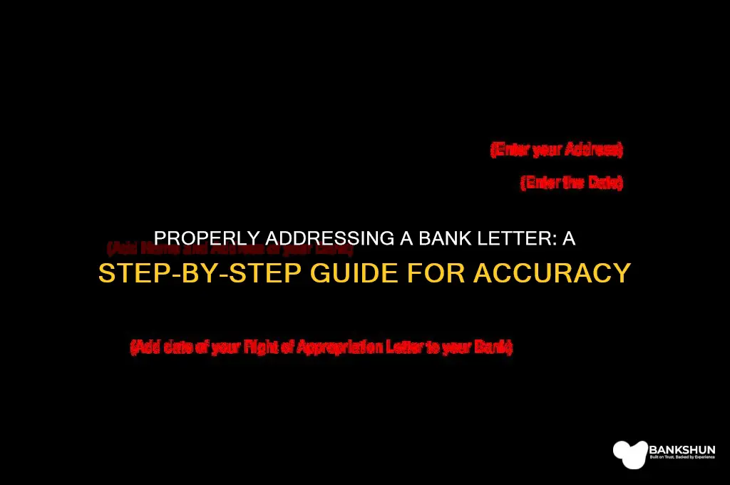 how to address letter to a bank