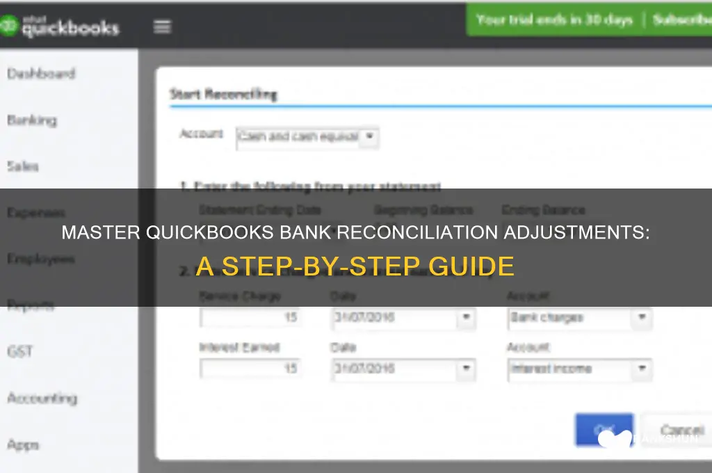 how to adjust bank reconciliation in quickbooks