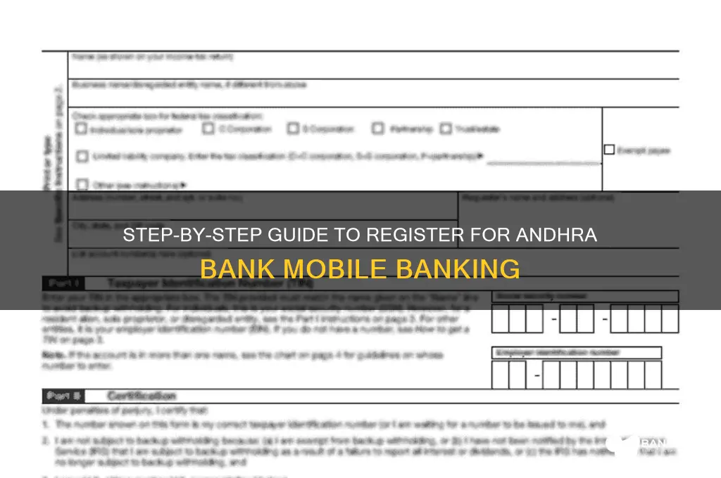 how to andhra bank mobile banking registration