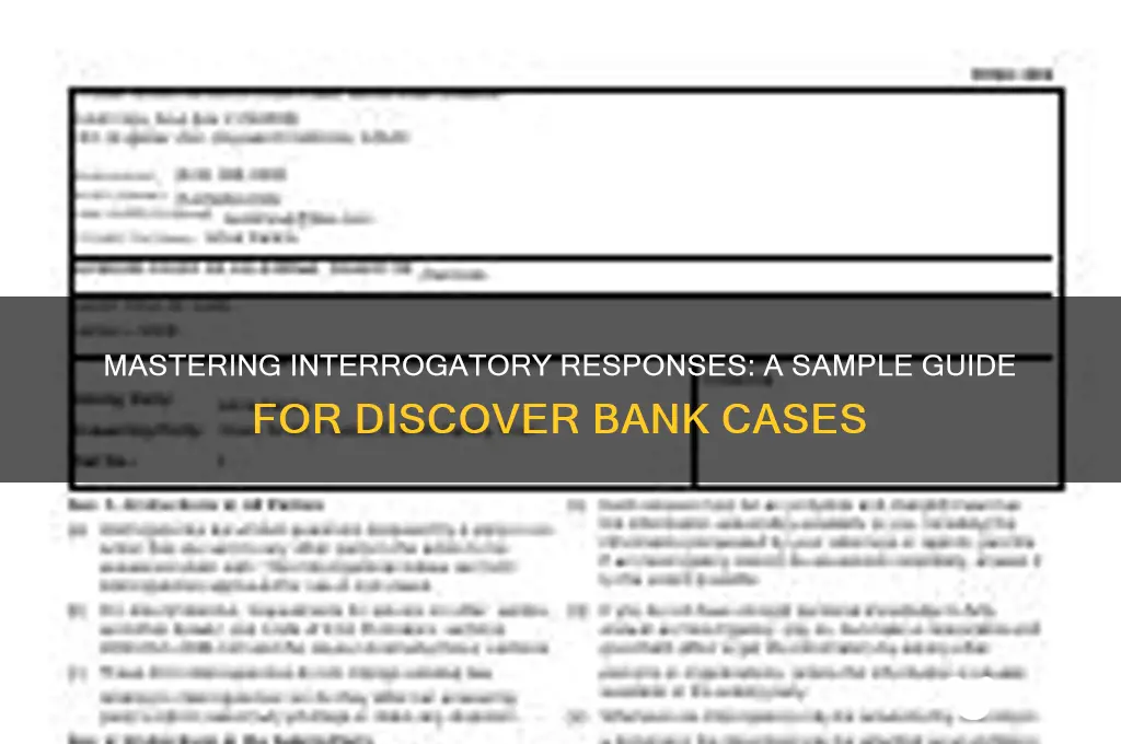 how to answer interrogatories sample discover bank