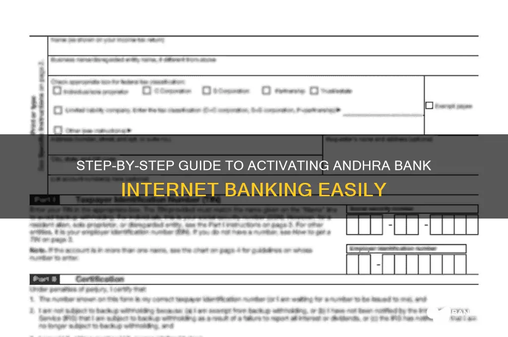 how to apply andhra bank internet banking