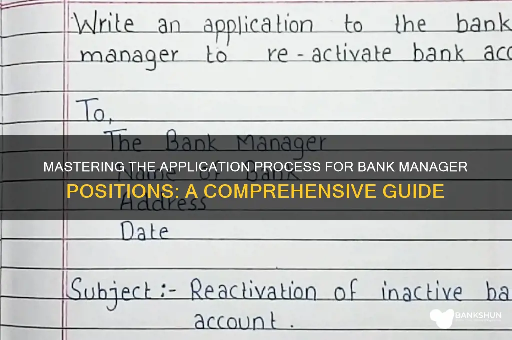 how to apply for bank manager post