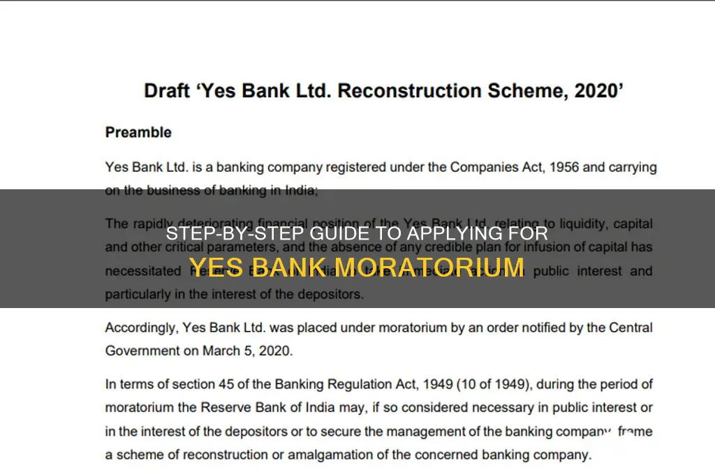 how to apply for yes bank moratorium