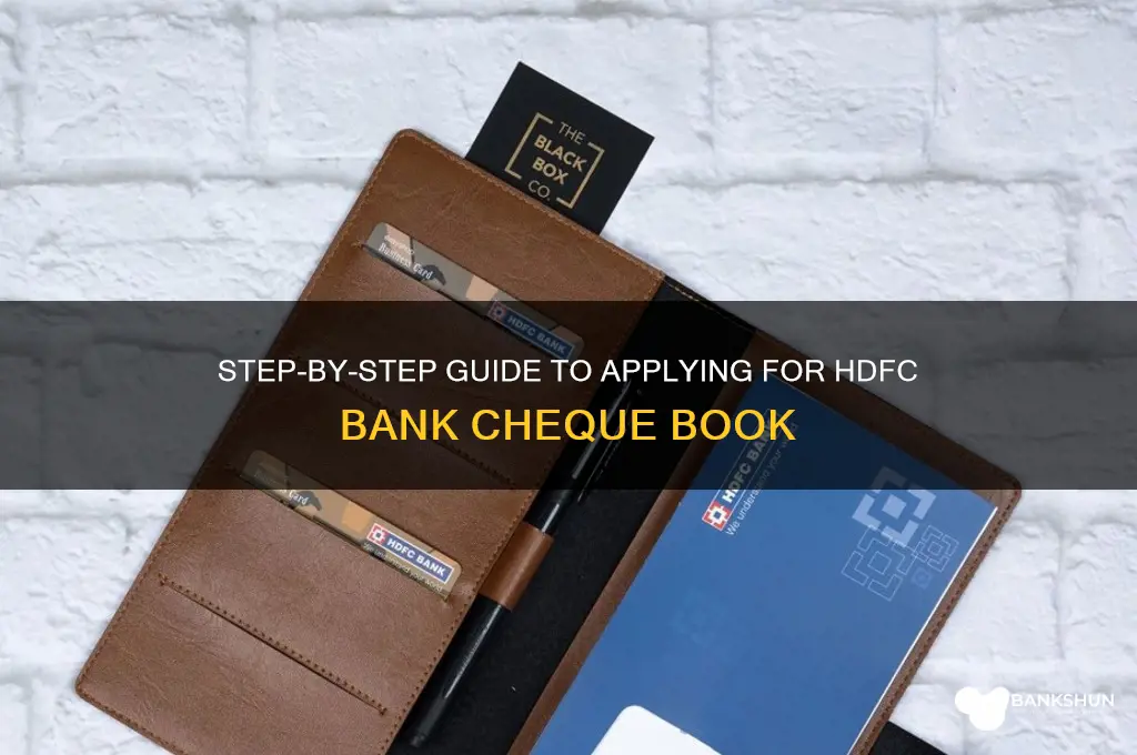 how to apply hdfc bank cheque book