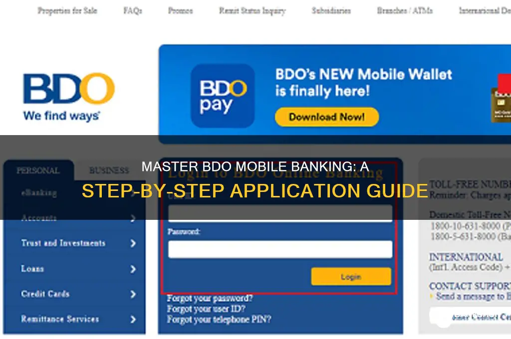 how to apply mobile banking in bdo