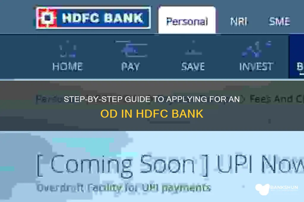 how to apply od in hdfc bank