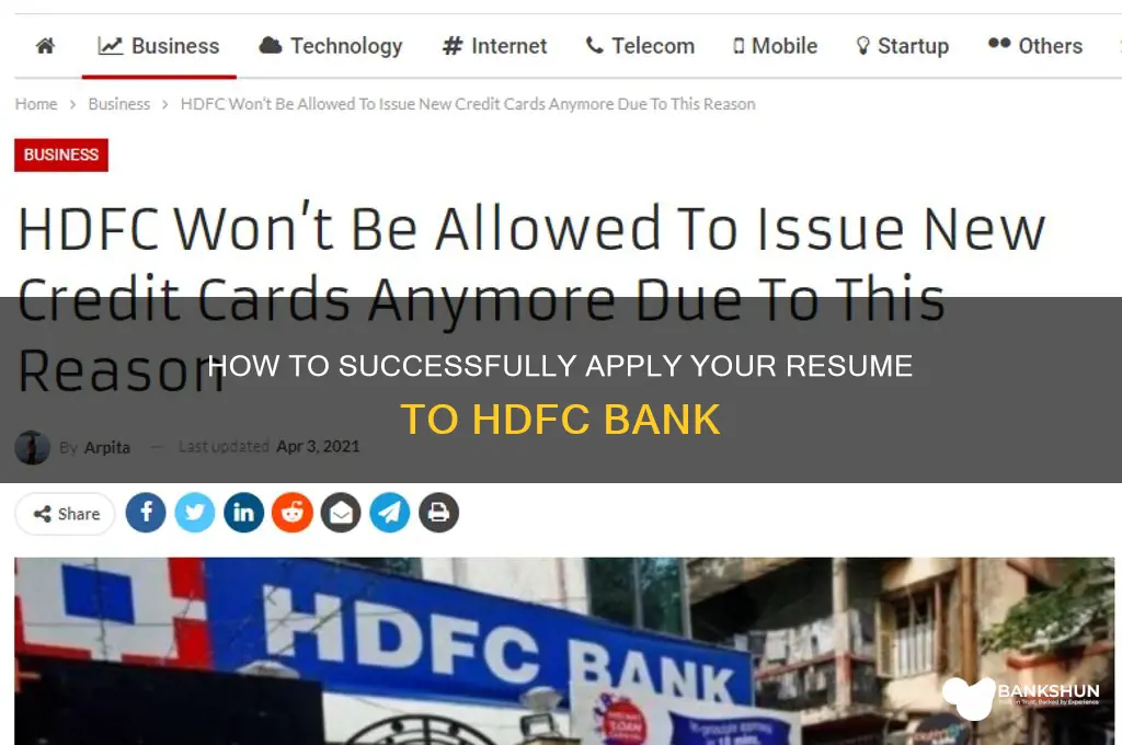 how to apply resume in hdfc bank