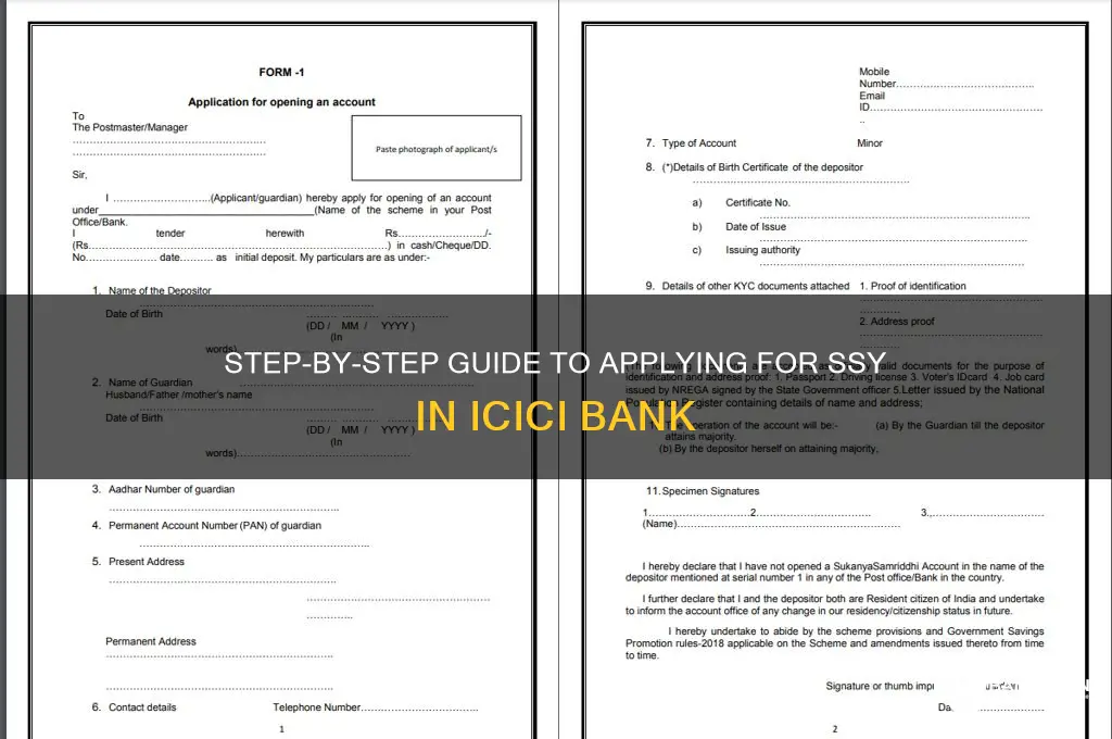 how to apply ssy in icici bank