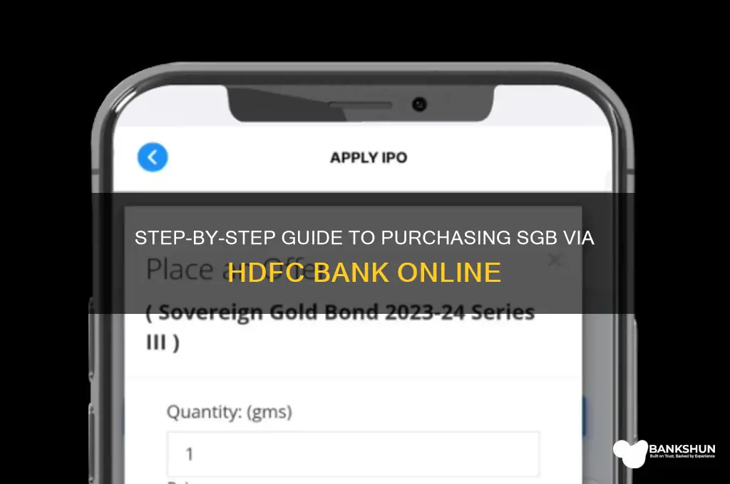 how to buy sgb from hdfc bank