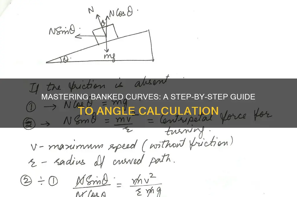 how to calculate angle in banked curve