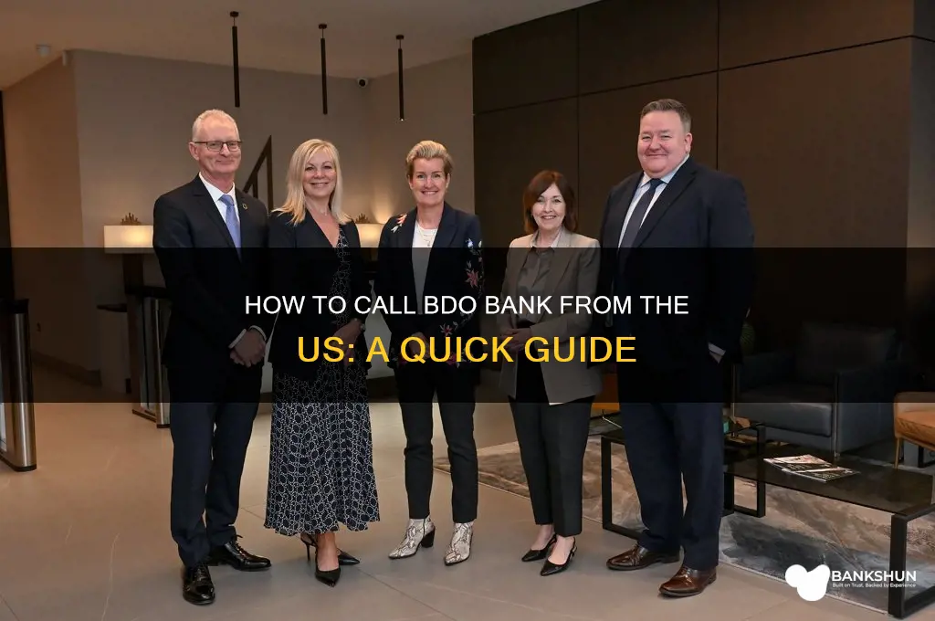 how to call bdo bank from us