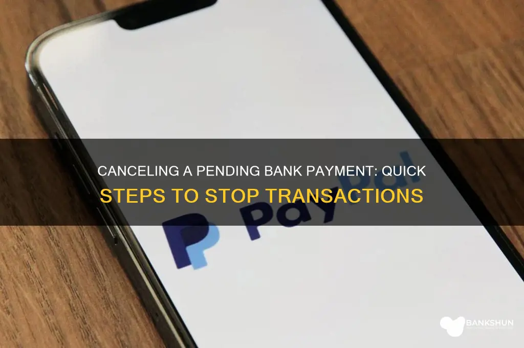 how to cancel a pending bank payment