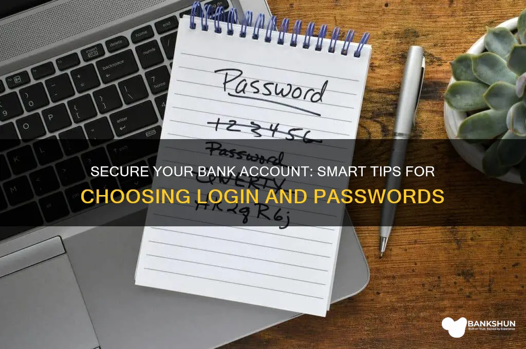 how to choose bank login and passwords