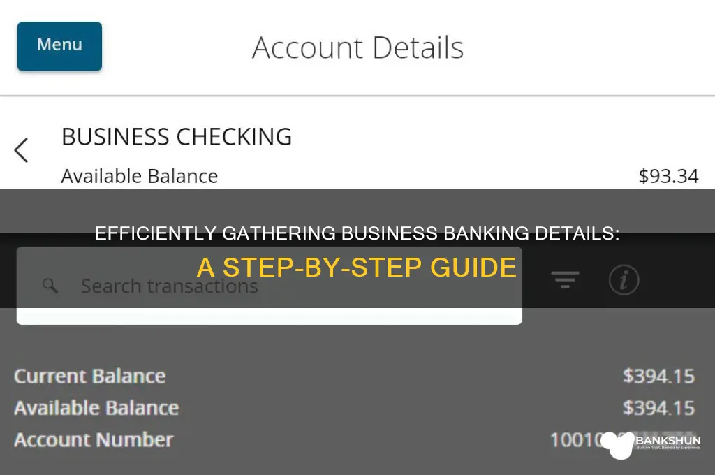 how to collect a businesses banking informatiin