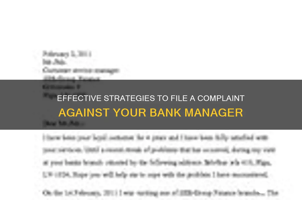 how to complain about a bank manager