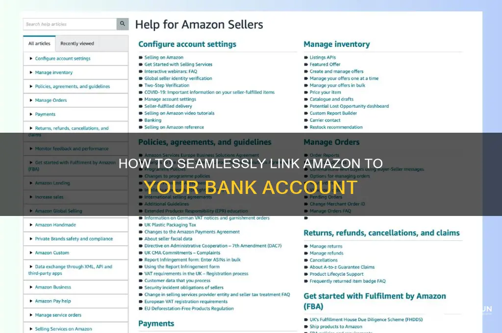 how to connect amazon to my bank