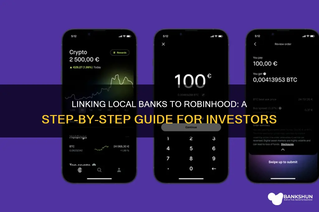 how to connect local banks to robinhood