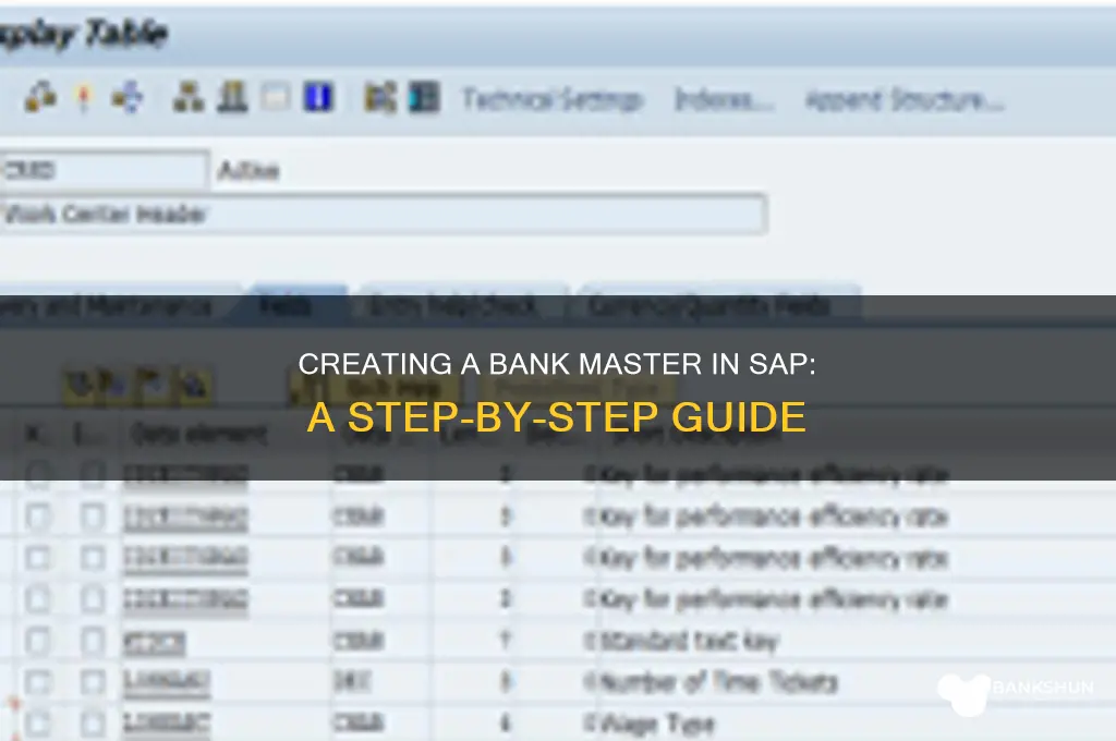 how to create bank master in sap