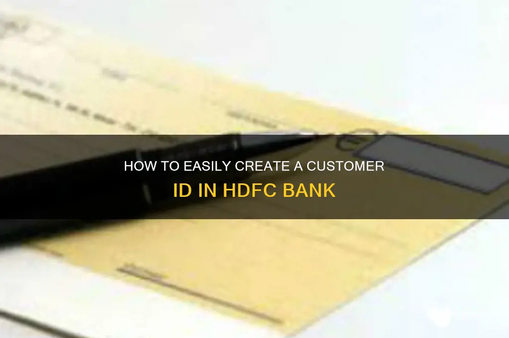 how to create customer id hdfc bank