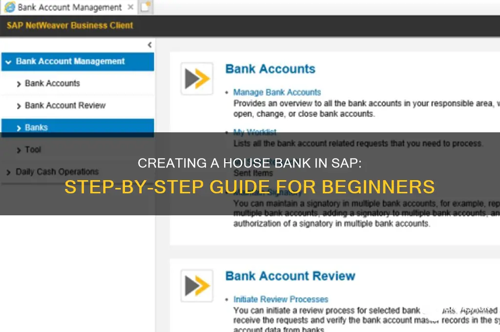 how to create house bank in sap